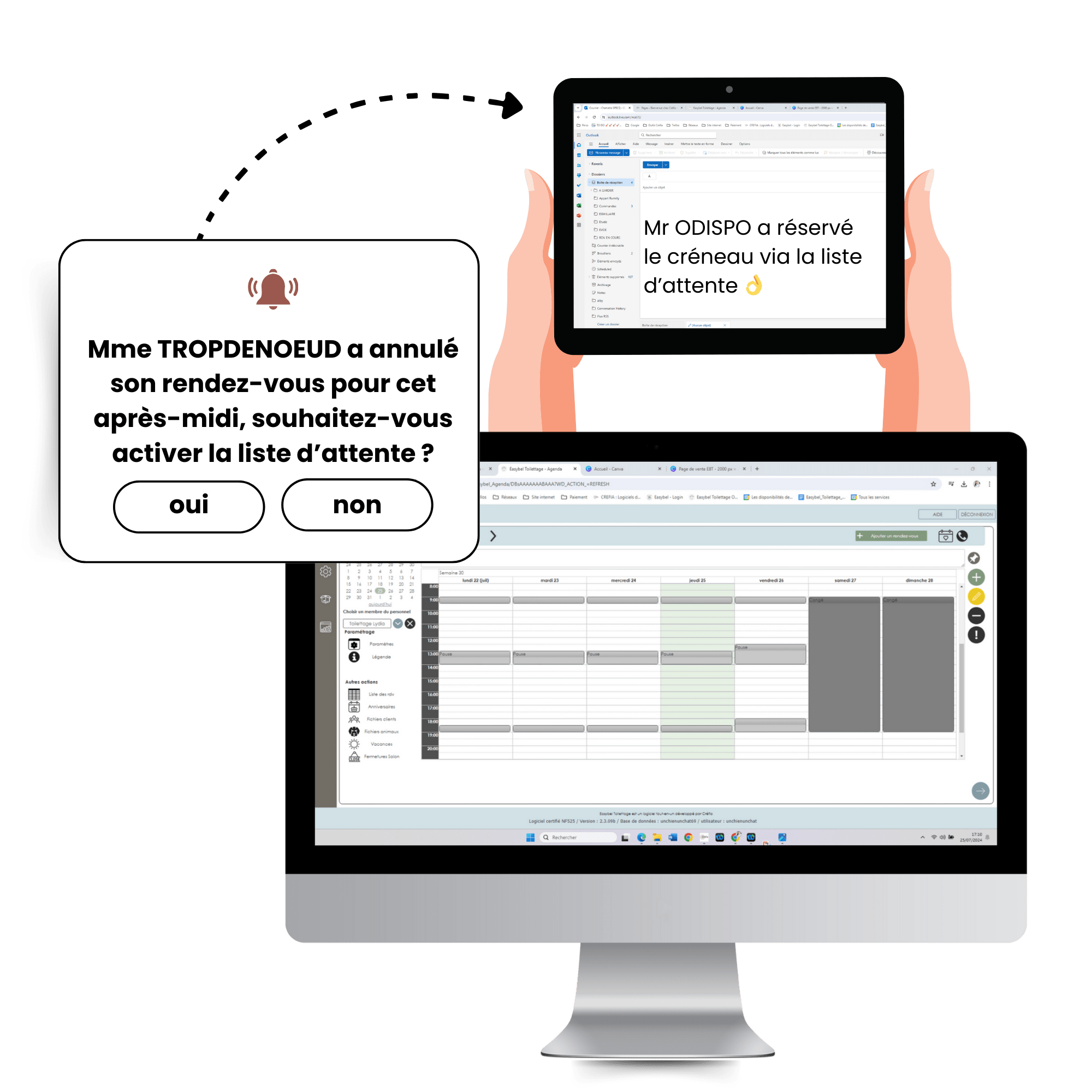 Gestion du planning - Easybel Toilettage